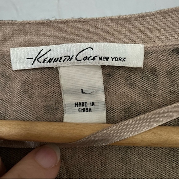 Kenneth Cole New York Animal Print Silk Blend Cardigan sz Large - Picture 2 of 6